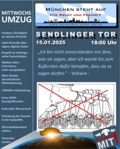 Mittwochsumzug 15.1.2025 18:00 Sendlinger Tor