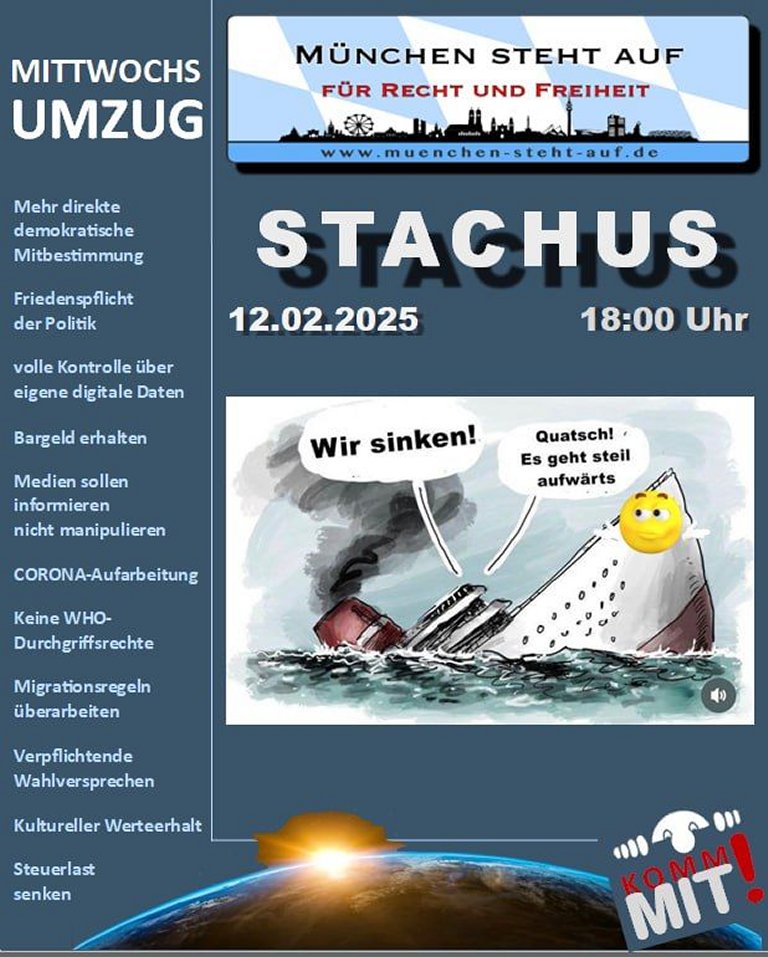 Mittwochsumzug 12.2.2025 18:00 Stachus