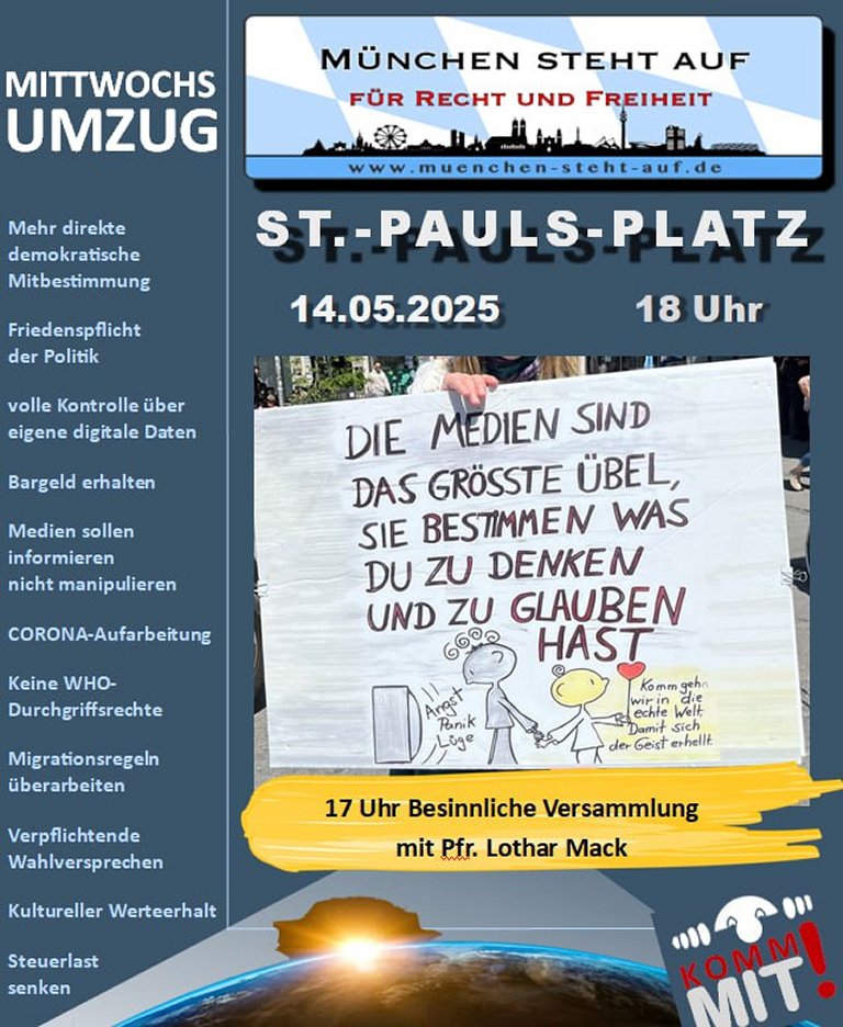 Mittwochsumzug 14.5.2025 18:00 St.-Pauls-Platz