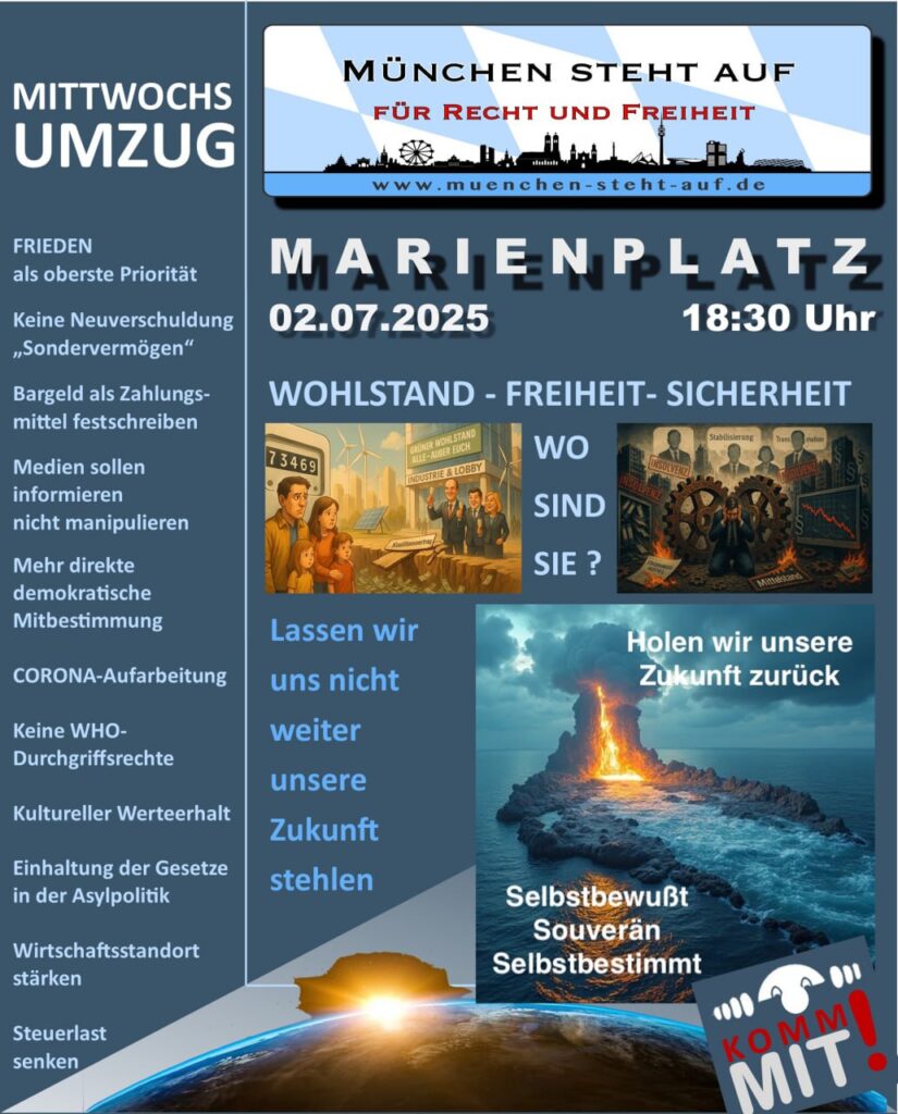 Mittwochsumzug 2.7.2025 18:30 Marienplatz