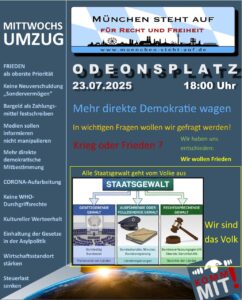 Mittwochsumzug 23.7.2025 18:00 Odeonsplatz