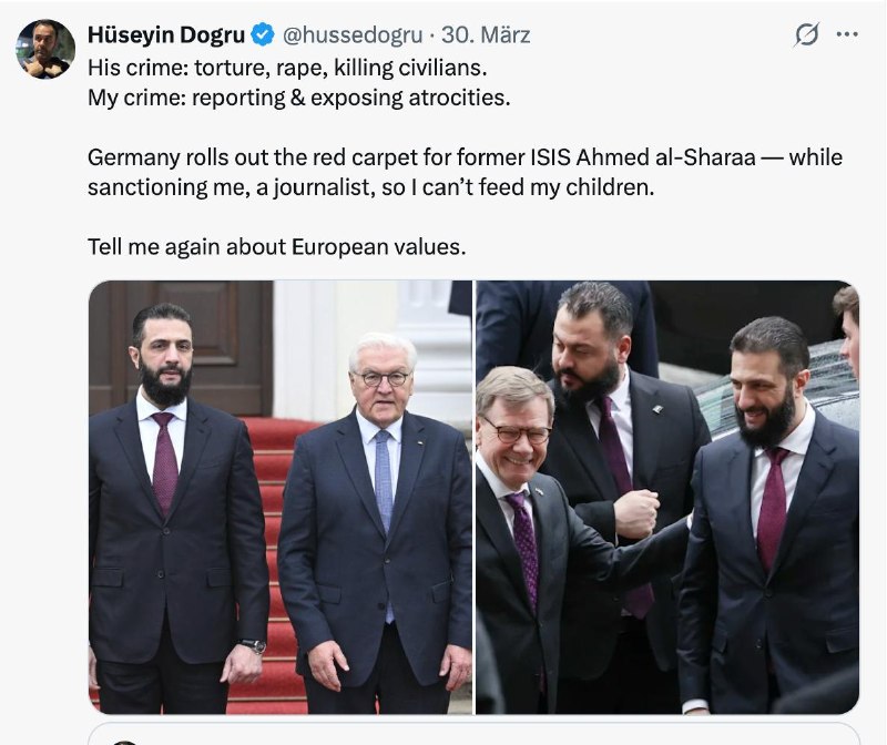 Roter Teppich für frühren ISIS, Sanktionen für Journalisten