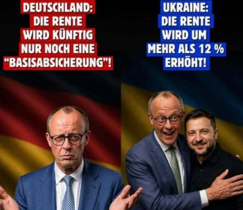Merz: Deutsche Rente kürzen, ukrainische Rente erhöhen