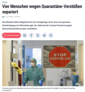 CORONA-Freiheitsberaubung