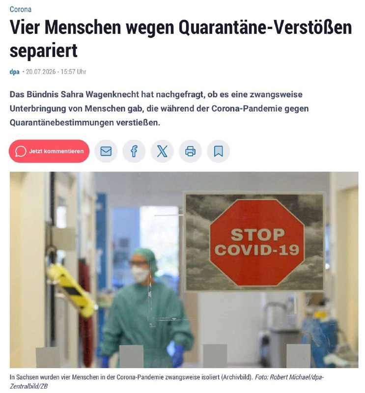 CORONA-Freiheitsberaubung