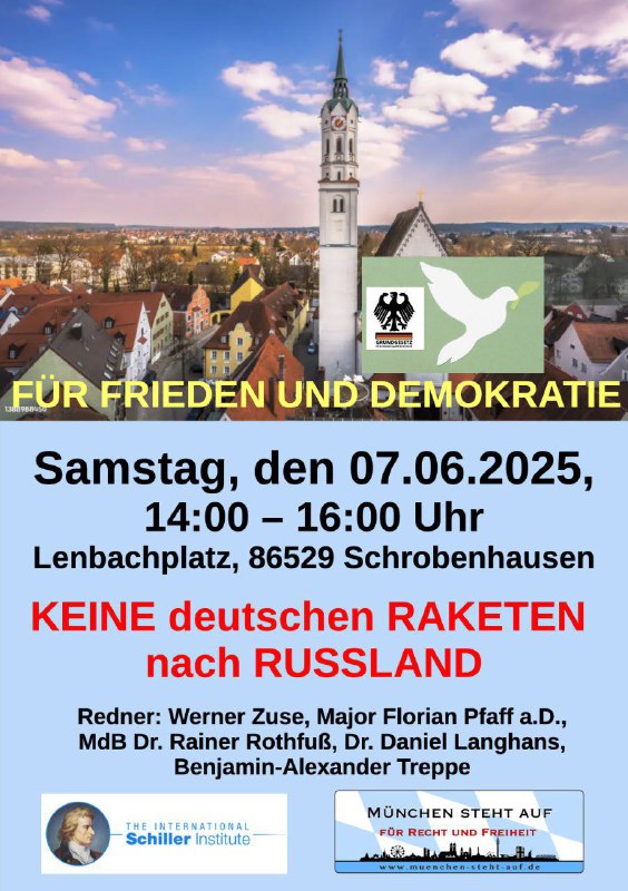 Demo dort, wo Taurus gebaut wird! 7.7.2025 Schrobenhausen