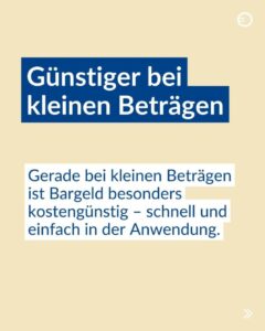 Bargeld: Günstiger bei kleinen Beträgen