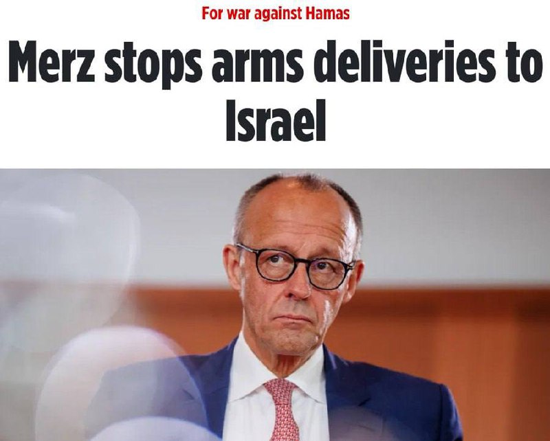 Merz stoppt sämtliche deutschen Waffenlieferungen an Israel