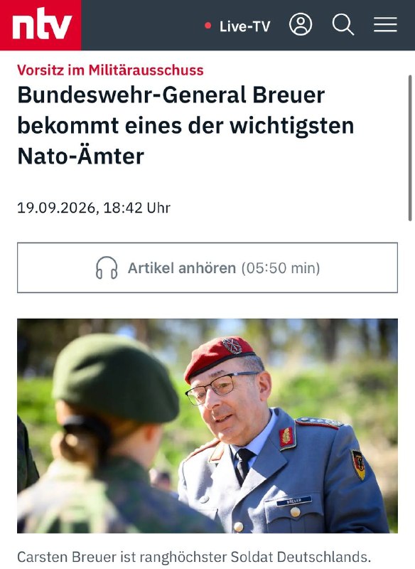 Bundeswehr-General Breuer bekommt eines der wichtigsten Nato-Ämter