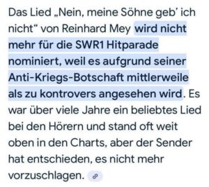 Meine Söhne geb´ich nicht