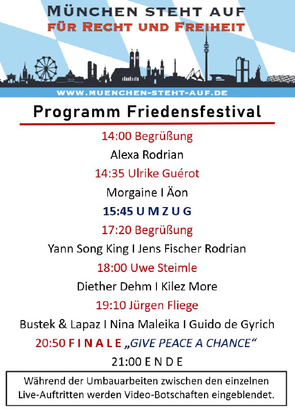 Programm Friedensfestival 1.9.2024