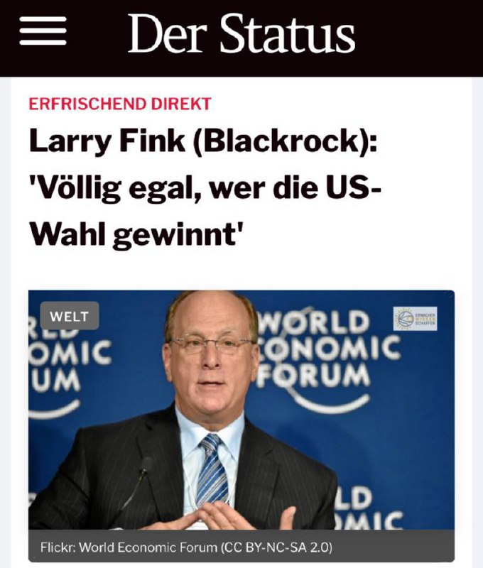 Blackrock-CEO Fink: völlig egal, wer die Wahl gewinnt