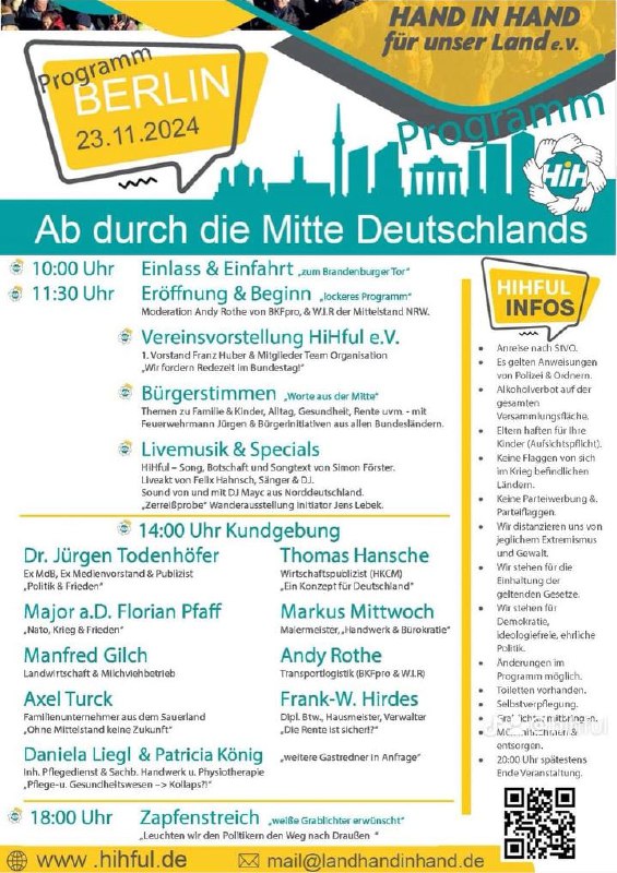 Berlin 23.11.2024 Hand in Hand Demo